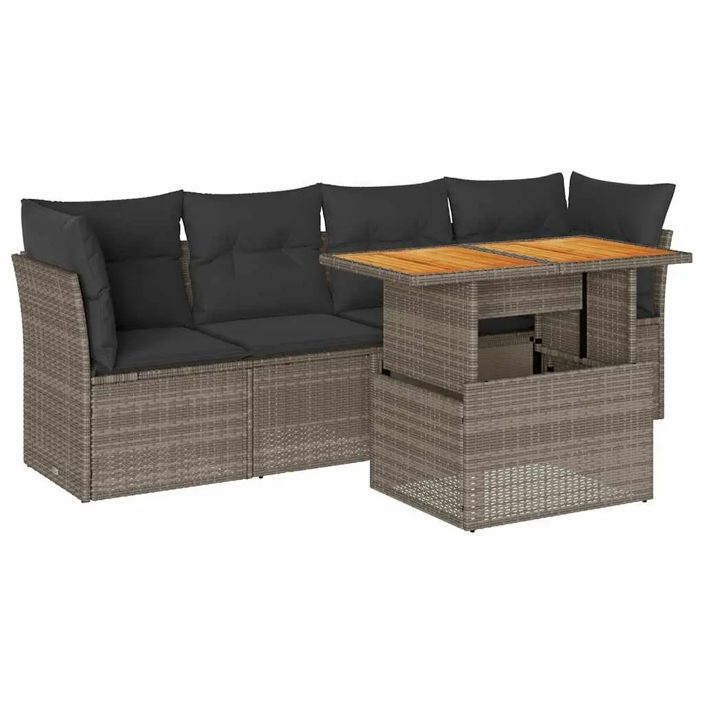 Grey 5-Piece Garden Sofa Set That Lasts
