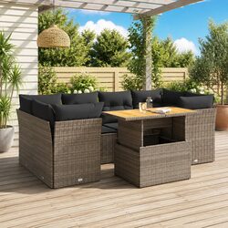 Quality 7 Piece Grey Outdoor Sofa Set with Storage