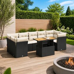 Reliable 8 Piece Outdoor Sofa Set with Storage and Adjustable Table