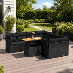 Comfortable 9 Piece Garden Sofa Set with Practical Features