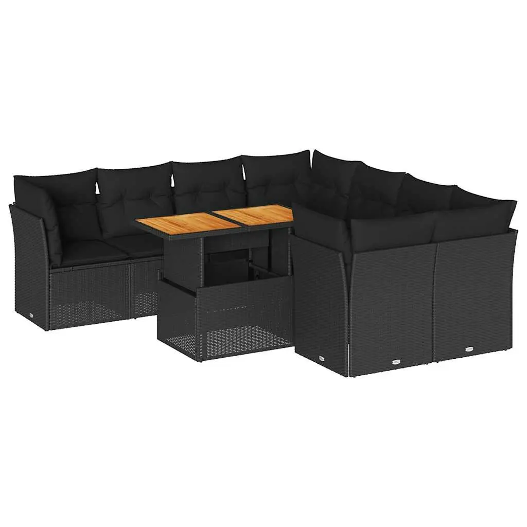 9 Piece Garden Sofa Set Outdoor Furniture Patio Seating Black