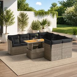 Comfortable 9 Piece Garden Sofa Set with Storage