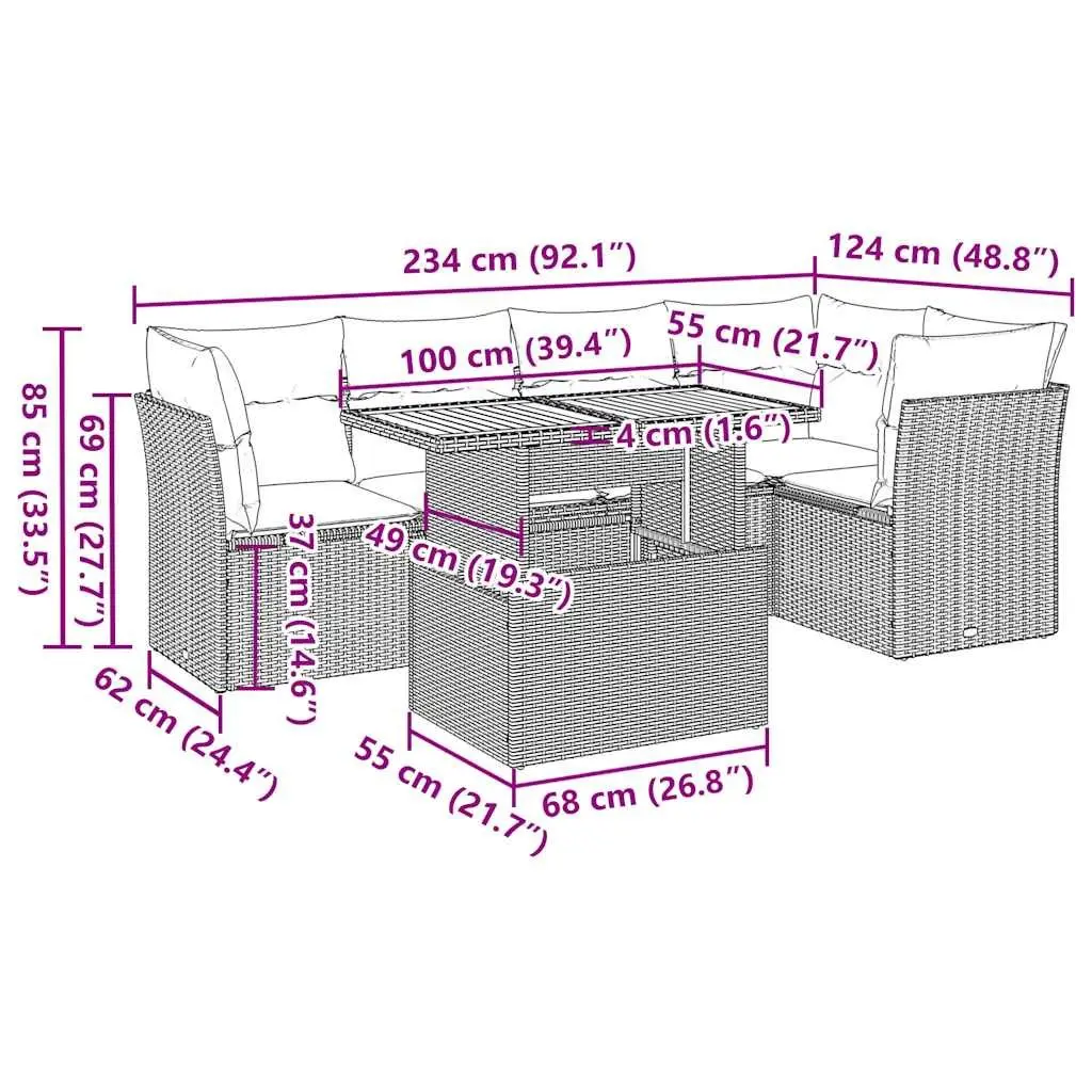 6-Piece Outdoor Sofa Set
