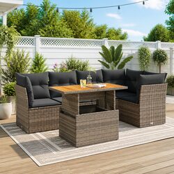 Quality Grey Poly Rattan Garden Sofa Set for Comfort