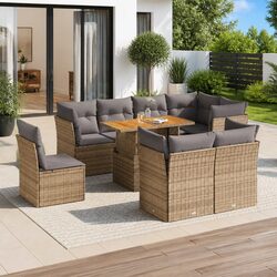 Reliable 9-Piece Outdoor Sofa Set with Practical Features