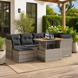 7-Piece Grey Garden Sofa Set: Practical and Comfortable