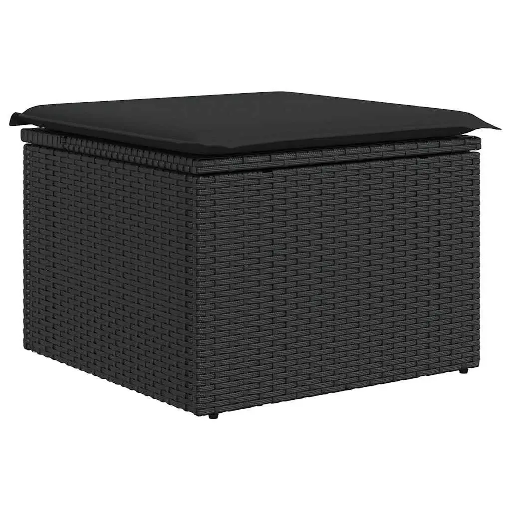 Garden Sofa Set 8 Piece Outdoor Furniture Black Poly Rattan Patio Lounge Seating
