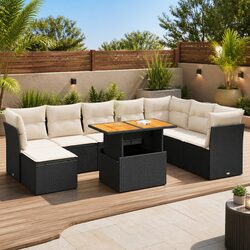 Comfortable 9 Piece Outdoor Sofa Set with Storage Solutions