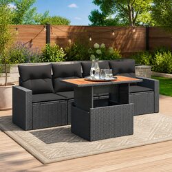 Cozy 5 Piece Outdoor Sofa Set with Cushions