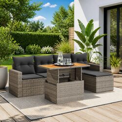Comfortable 6-Piece Outdoor Sofa Set with Storage