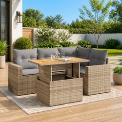 5-Piece Beige Outdoor Sofa Set - Quality and Comfort Combined