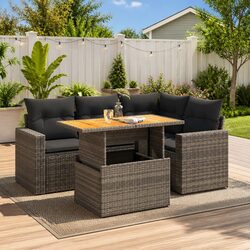 Comfort and Value: 5 Piece Grey Garden Sofa Set