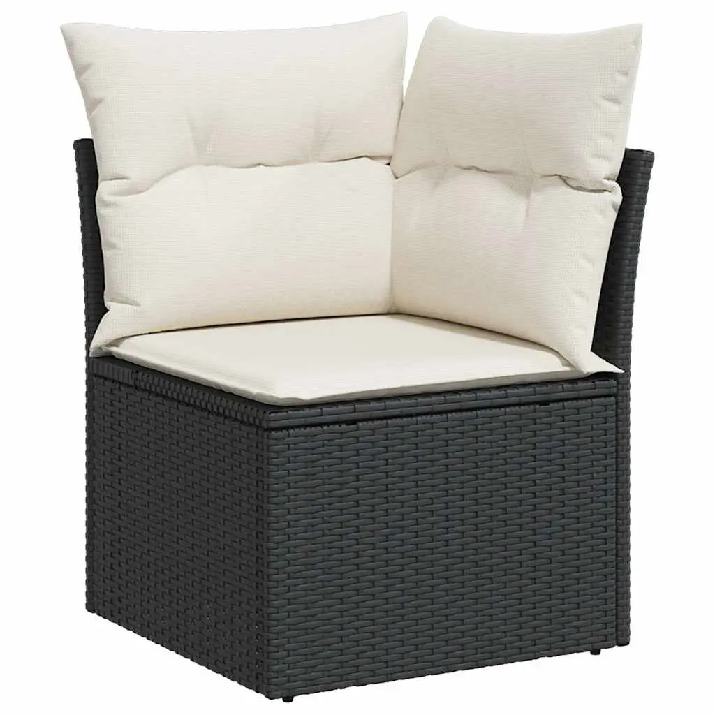 10-Piece Black Patio Sofa Set with Storage