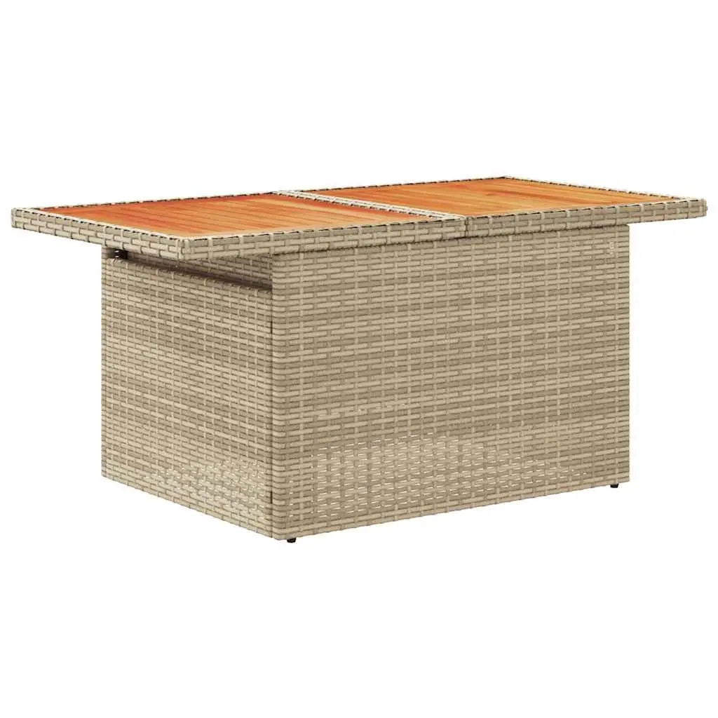Garden Sofa Set 11 Piece Outdoor Furniture Patio Beige Poly Rattan with Cushions