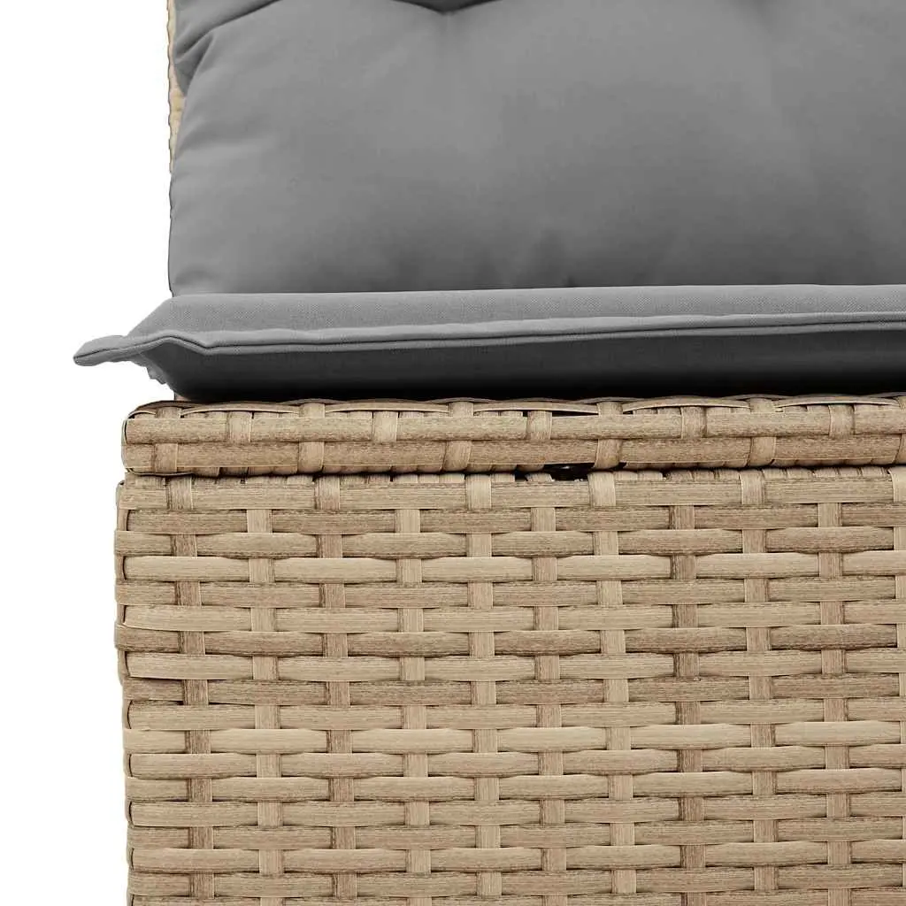 Garden Sofa Set 11 Piece Outdoor Furniture Patio Beige Poly Rattan with Cushions