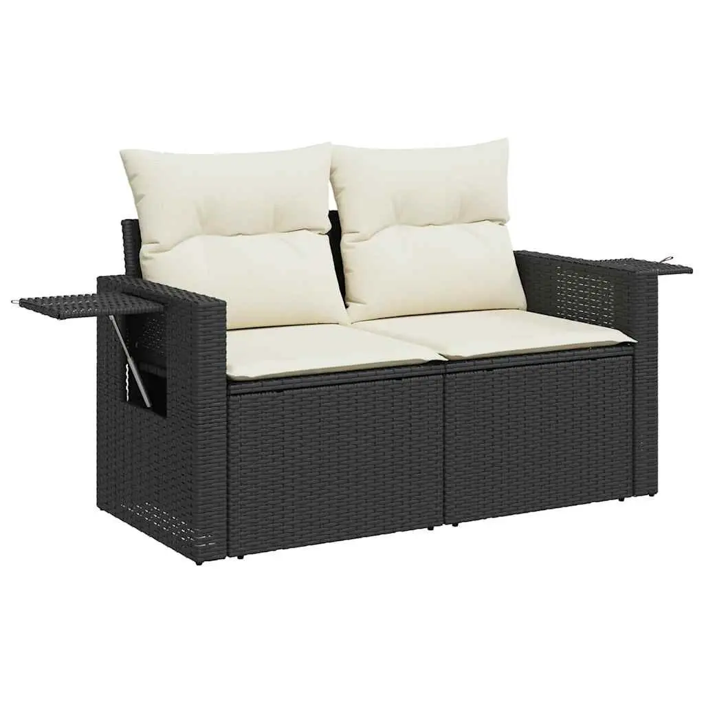 Garden Sofa Set 7 Piece Outdoor Furniture Patio Rattan Lounge Black with