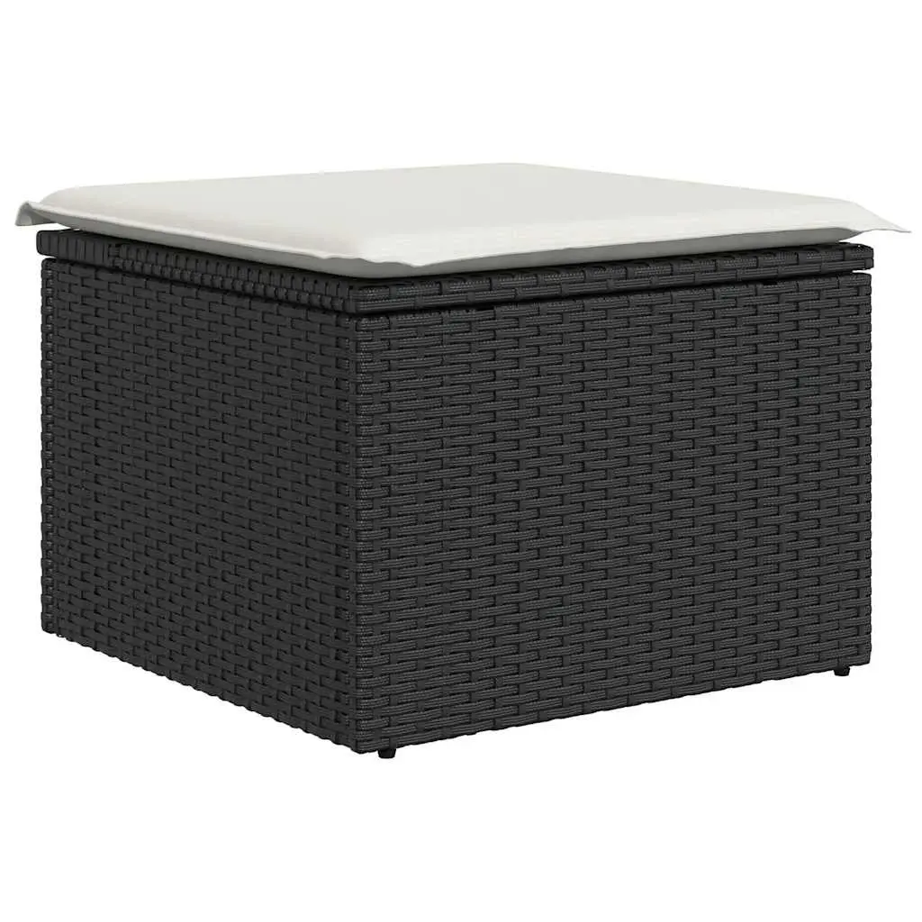 Garden Sofa Set Modular Outdoor Furniture 6 Piece Black PE Rattan