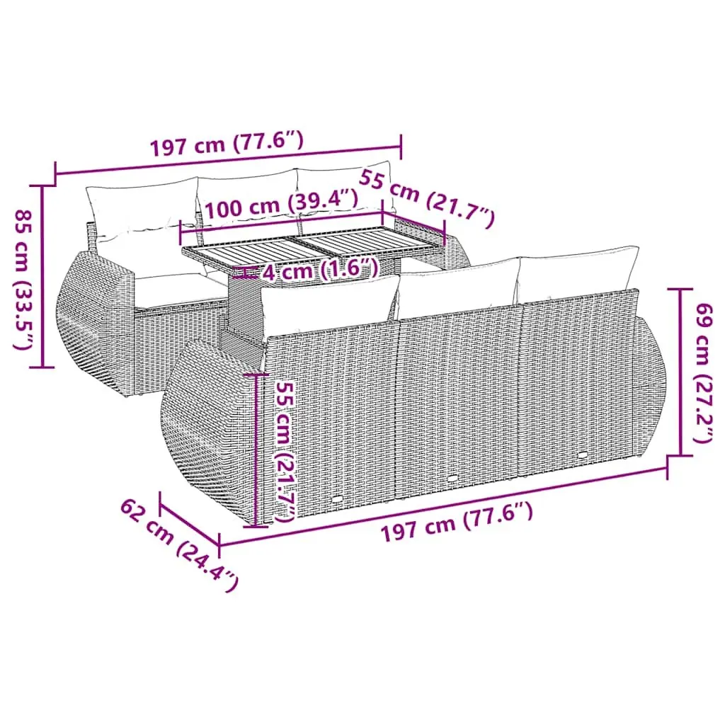 7 Piece Garden Sofa Set with Storage Solutions