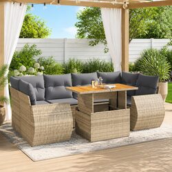 Comfortable 7-Piece Outdoor Sofa Set with Storage Option