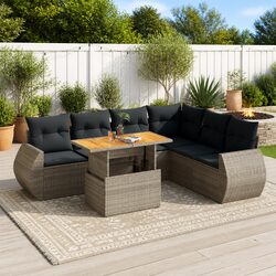 Value-Focused 7 Piece Grey Garden Sofa Set