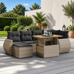 Reliable 7 Piece Garden Sofa Set with Storage and Cushions