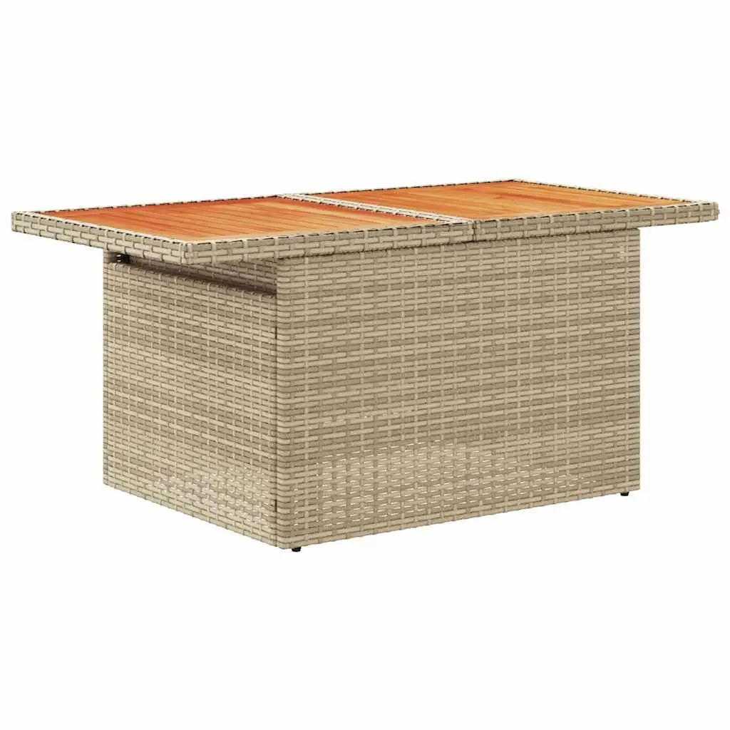 Outdoor Garden Sofa Set 6 Piece Beige Poly Rattan Modular Patio Furniture