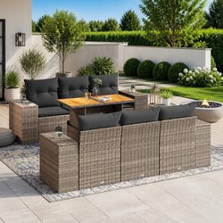 Comfortable 7 Piece Garden Sofa Set with Washable Cushions