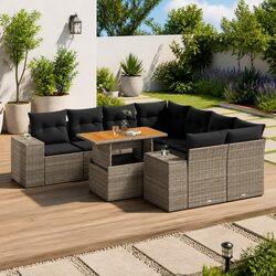 Comfortable 9-Piece Garden Sofa Set with Storage Options