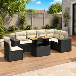 Comfortable 7 Piece Garden Sofa Set with Practical Features
