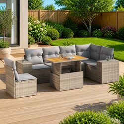 Comfortable 7-Piece Garden Sofa Set with Storage Bag