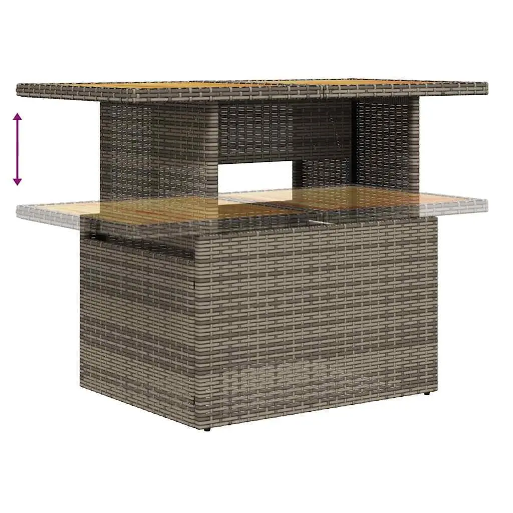 9-Piece Grey Rattan Outdoor Sofa Set
