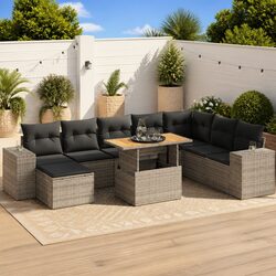 Comfortable Grey Garden Sofa Set with Storage Bags