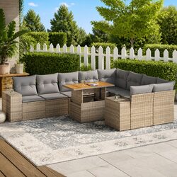 Value-Packed 10 Piece Outdoor Furniture Set in Beige