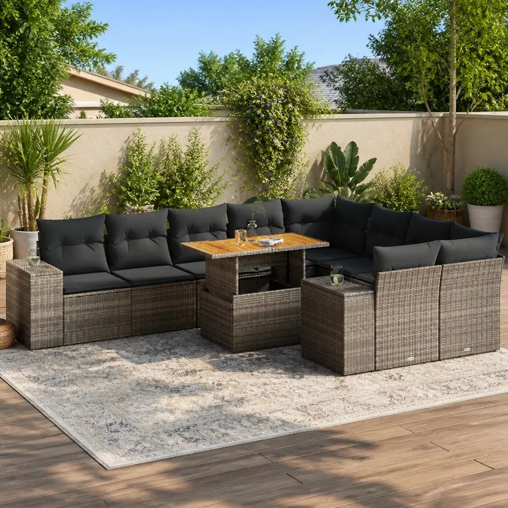 Garden Sofa Set 10 Pieces with Storage Bags