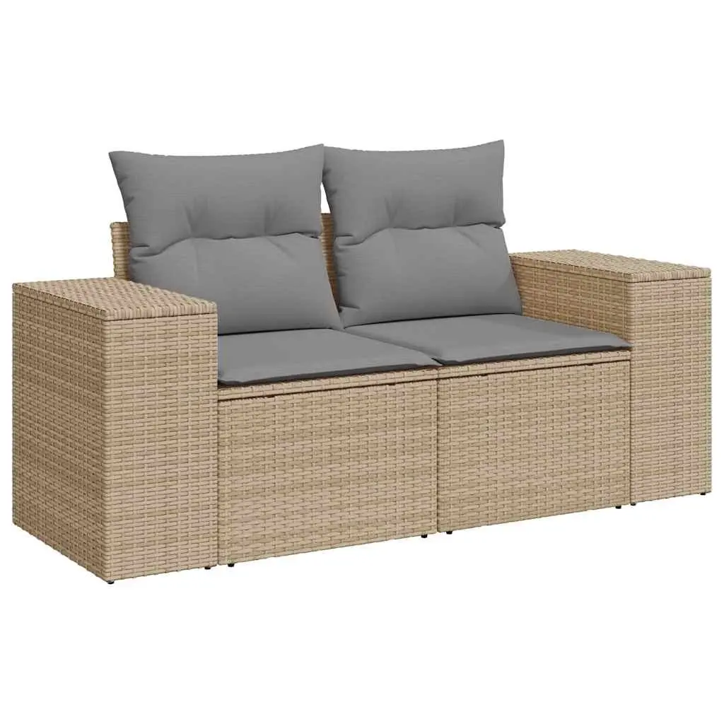 Garden Sofa Set 10 Piece Outdoor Furniture Beige Modular Cushions Storage