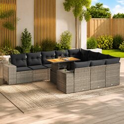 Comfortable 10-Piece Grey Sofa Set with Storage Bags