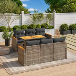 Reliable 7 Piece Outdoor Garden Sofa Set in Grey