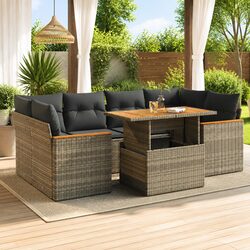 Practical 6-Piece Grey Outdoor Sofa Set