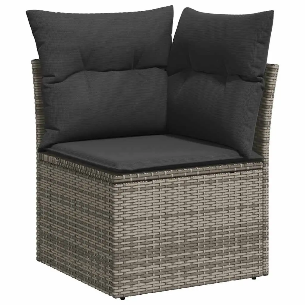 9 Piece Grey Garden Sofa Set with Cushions