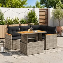 Affordable 5-Piece Grey Outdoor Sofa Set with Cushions