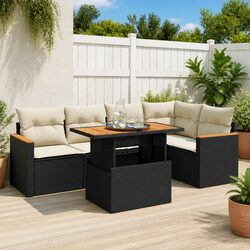 Comfortable 5 Piece Black PE Rattan Sofa Set