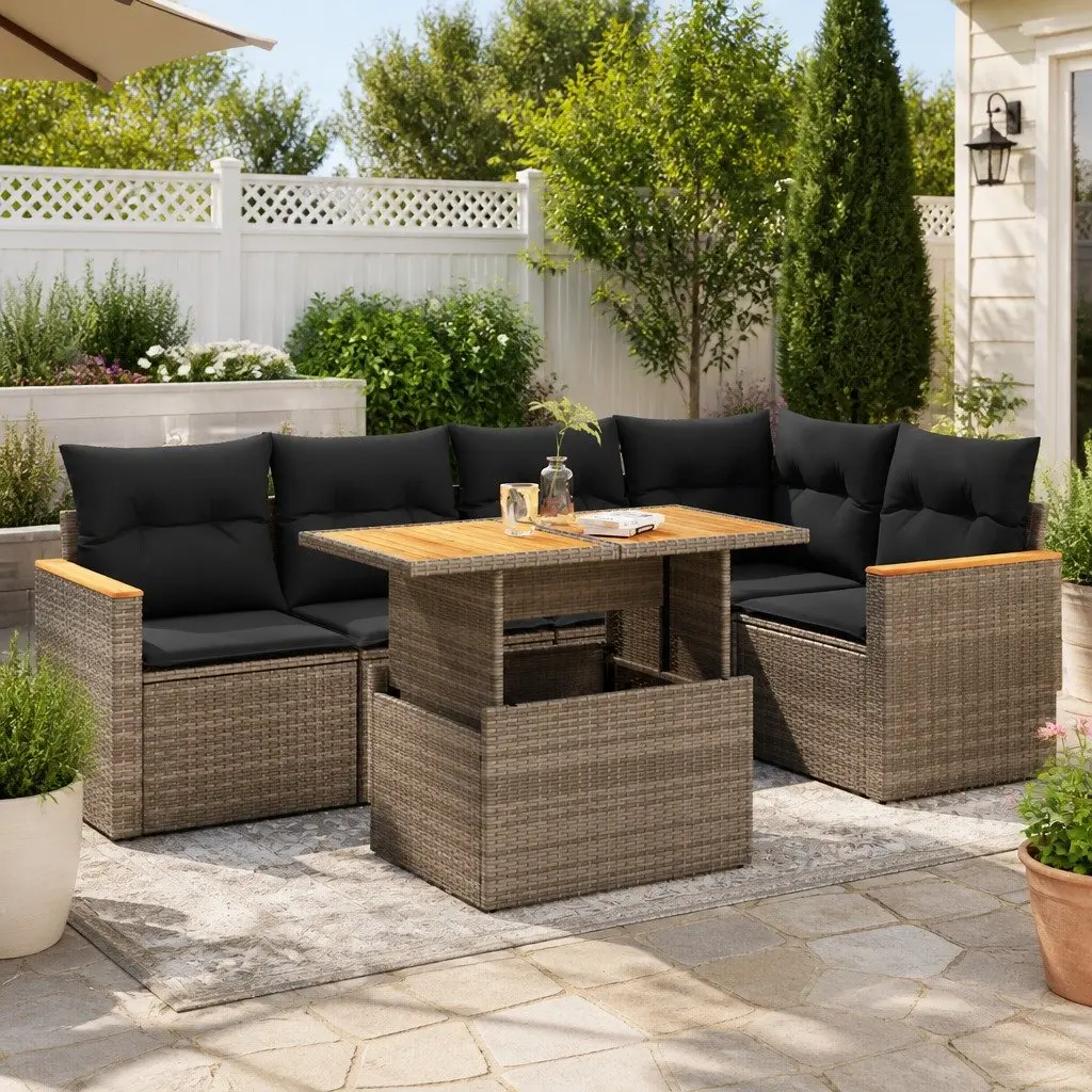 5-Piece Garden Sofa Set in Grey