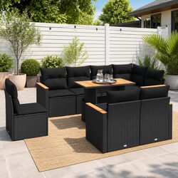 Comfortable 9-Piece Outdoor Sofa Set with Storage
