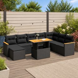Comfortable 9-Piece Garden Sofa Set with Storage Bags