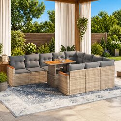 Versatile 11-Piece Modular Garden Sofa Set with Cushions