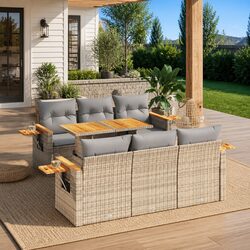 Comfort Meets Value in This 7-Piece Garden Sofa Set