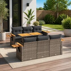 Comfortable 7 Piece Garden Sofa Set Grey - Reliable and Practical