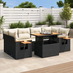 Comfortable 7 Piece Black Garden Sofa Set for Every Home