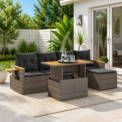Comfortable 6-Piece Garden Sofa Set with Storage