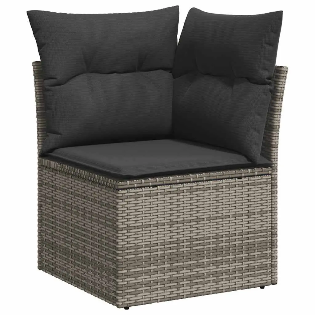 4 Piece Grey Garden Sofa Set with Storage